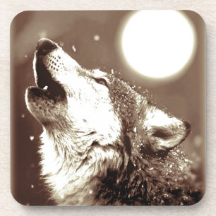 Dessous-de-verre Sepia Wolf & Moon