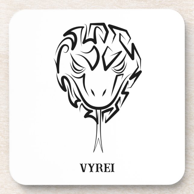 Dessous-de-verre Serpent tribal noir et blanc (Devant)