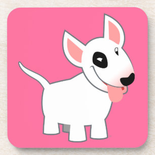 Dessous-de-verre Set de Cute Cartoon Bull Terrier Coasters