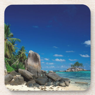 Dessous-de-verre Seychelles, île de Mahe, plage d'Anse Royale.