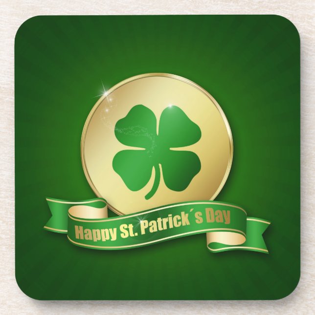 Dessous-de-verre Shamrock de pièce de monnaie du jour de St Patrick (Devant)
