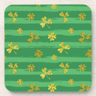 Dessous-de-verre shamrock d'or st patrick