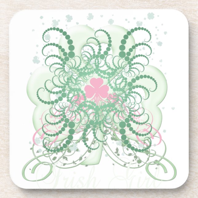 Dessous-de-verre Shamrock rose irlandais (Devant)