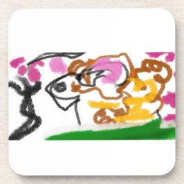 Dessous-de-verre Shiba Inu charry fleur