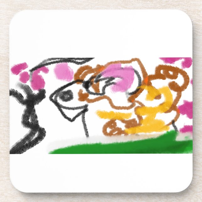 Dessous-de-verre Shiba Inu charry fleur (Devant)