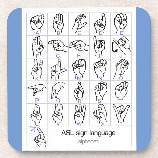 DESSOUS-DE-VERRE SIGN LANGUAGE ALPHABET COASTER (Devant)