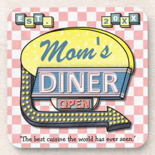 Dessous-de-verre Signe wagon-restaurant rétro du "de la maman fait