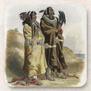Dessous-de-verre Sih-Chida et Mahchsi-Karehde, Indiens de Mandan,
