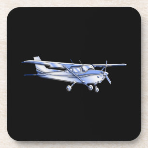 Dessous-de-verre Silhouette de Cessna classique de l'aéronef volant