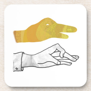Dessous-de-verre Silhouette de main de canard jaune
