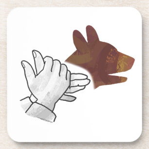 Dessous-de-verre Silhouette de main de chien marron