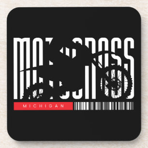 Dessous-de-verre Silhouette de moto de motocross du Michigan