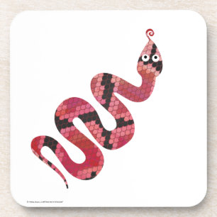 Dessous-de-verre Silhouettes noires et rouges du serpent