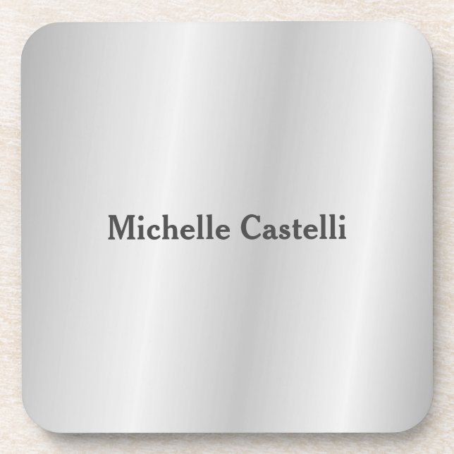 Dessous-de-verre Silver Grey Professionnel Unique Classique Simple (Devant)