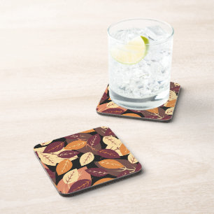 Dessous-de-verre Simple automne laisse foncé