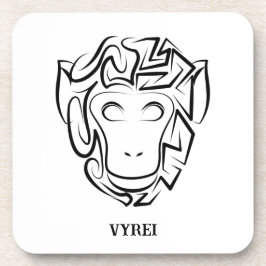 Dessous-de-verre Singe tribal noir et blanc
