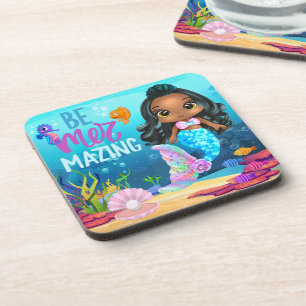 Dessous-de-verre Sirène adorable sous la mer mer-veilleuse