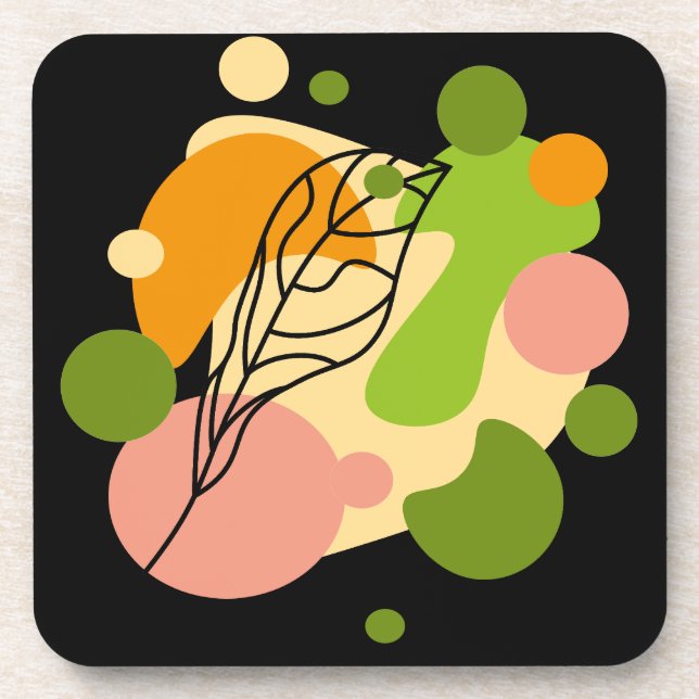 Dessous-de-verre Sites abstraits intéressants avec feuilles (Devant)