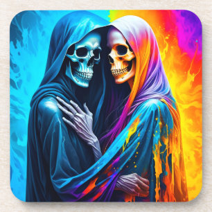 Dessous-de-verre Skeletons enveloppés dans un arc-en-ciel