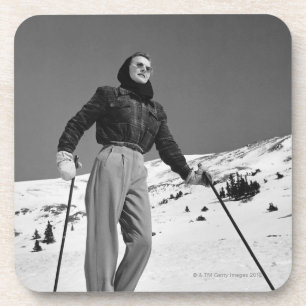 Dessous-de-verre Skieur de femme