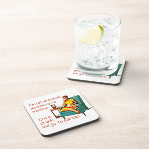 Dessous-de-verre SlipperyJoe socialiser la fête de la boisson vinta
