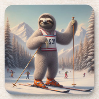 Dessous-de-verre Sloth Skiing