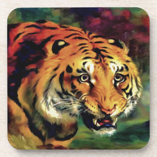 Dessous-de-verre Snarling Tiger Portrait Artistique