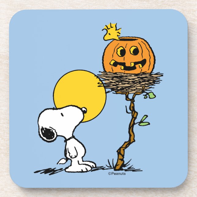 Dessous-de-verre Snoopy & Bois Nid Avec Jack O'Lantern (Devant)
