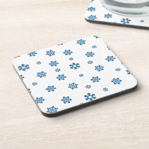 Dessous-de-verre Snowflakes (bleu et noir)