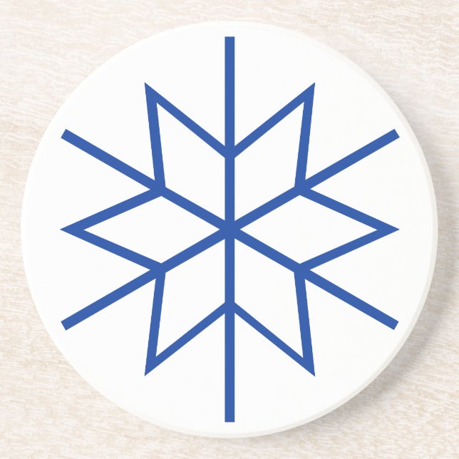 Dessous de verre - Snowflakes en bleu (Devant)