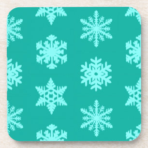Dessous-de-verre Snowflakes Ikat - Turquoise et aqua