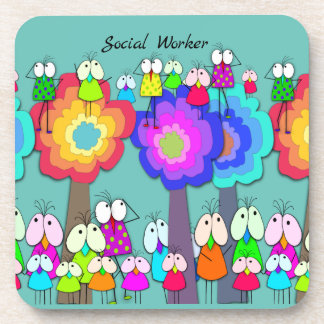 Dessous-de-verre Social Worker Whimsical Birds Carreaux céramiques