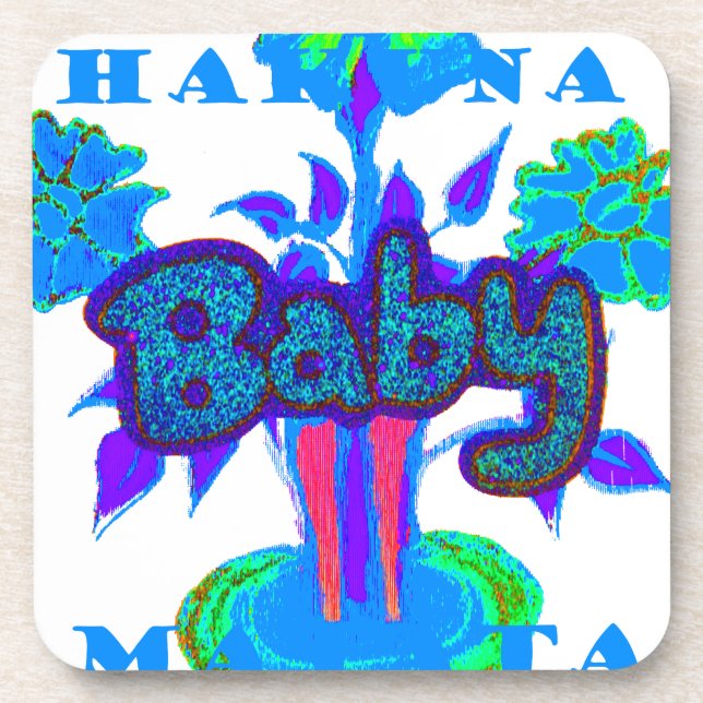 Dessous-de-verre Soft Cyan Blue Flower Art : A Baby's Touch. (Devant)