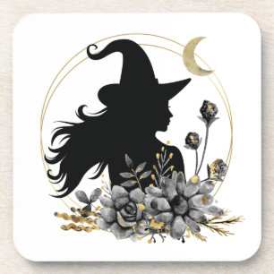 Dessous-de-verre Sorcière d'Halloween contemporaine moderne