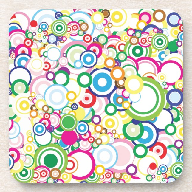 Dessous-de-verre Sort de cercles vifs (Devant)