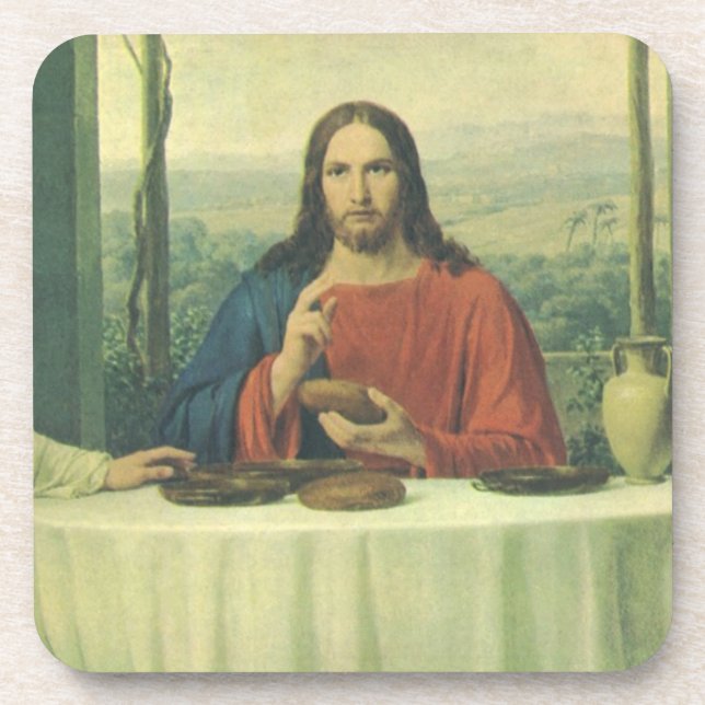 Dessous-de-verre Souper vintage à Emmaüs avec Jésus-Christ (Devant)
