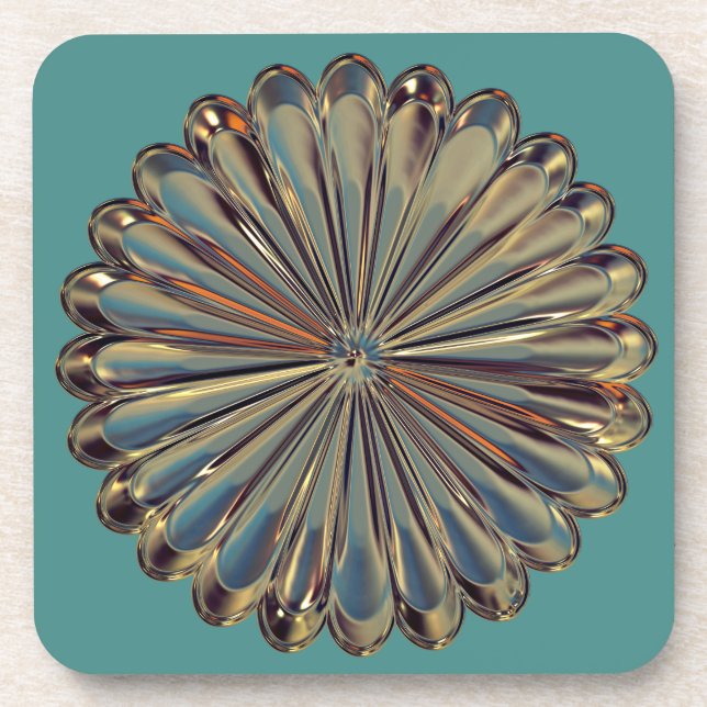 Dessous-de-verre Sous-verre médaillon fleur Art déco (Devant)