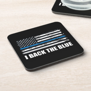 Dessous-de-verre Soutenez le Thin Blue Line Drapeau USA MAGA WWG1WA