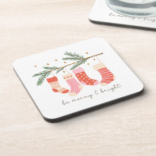 Dessous-de-verre Soyez Joyeux et brillant Rouge & Blanc Noël