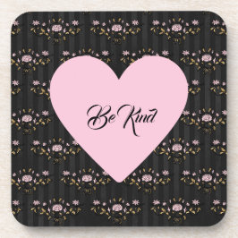 Dessous-de-verre Soyez un Coeur Rose sur de minuscules Roses et des
