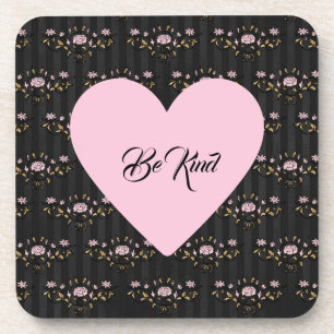 Dessous-de-verre Soyez un Coeur Rose sur de minuscules Roses et des