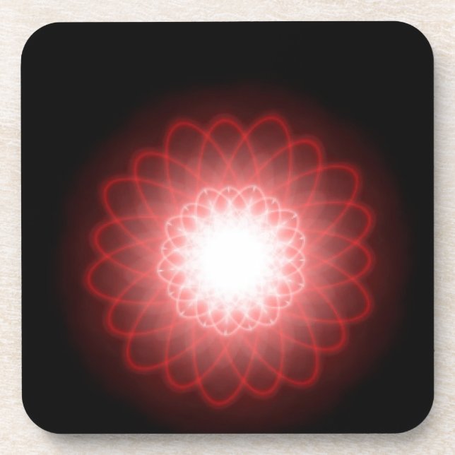 Dessous-de-verre Spirales rouges hypnotiques (Devant)