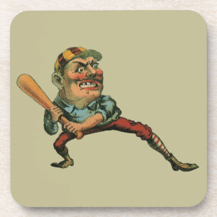 Dessous-de-verre Sports vintages, Batterie du joueur de baseball en