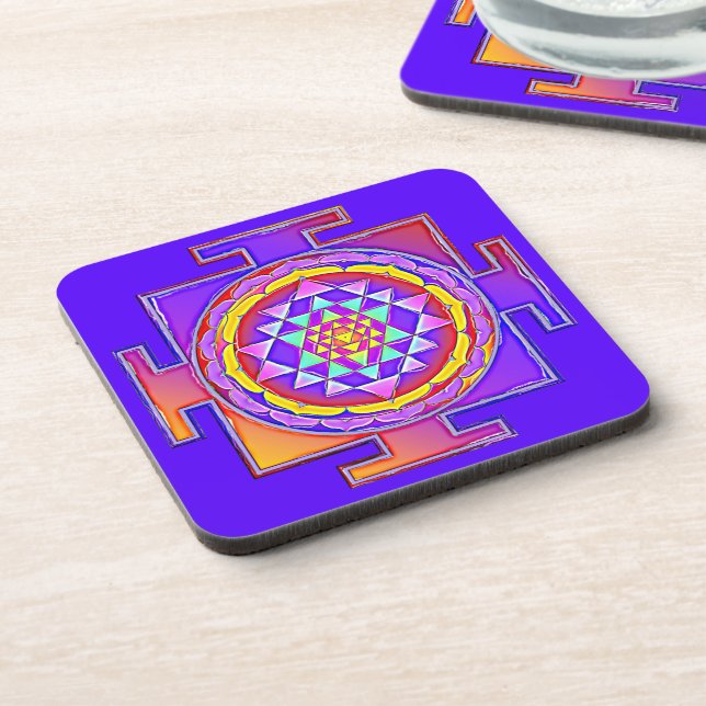 Dessous-de-verre Sri Yantra - Symbole hindouiste Design 1 (Côté gauche)