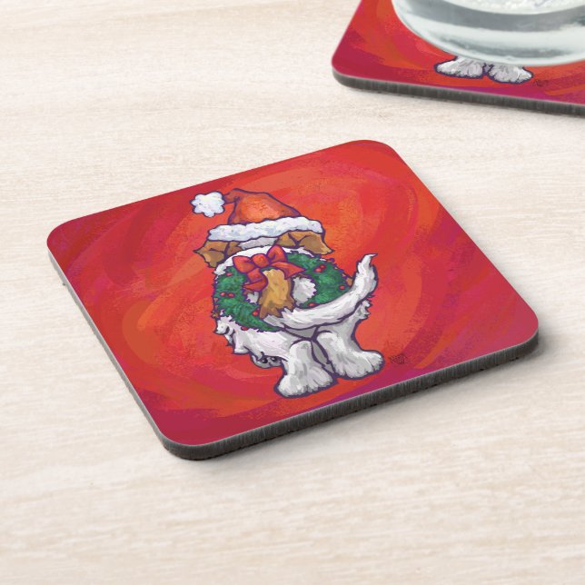 Dessous-de-verre St Bernard Noël En Rouge (Côté gauche)
