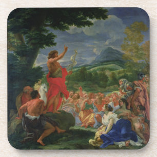 Dessous-de-verre St John la prédication de baptiste, peinte avant