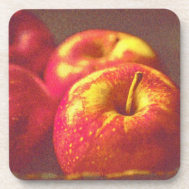 Dessous-de-verre "Stack of Red Apples Fruit" Photo mignonne. Comman (Devant)