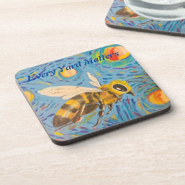 Dessous-de-verre Starry Night Bee Coasters (Côté gauche)