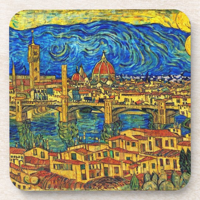 Dessous-de-verre Starry Starry Night Florence Italie (Devant)