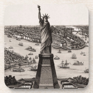 Dessous-de-verre Statue de la liberté dans le port de New York